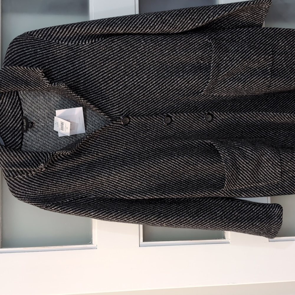 J Jill Herringbone Sweater W/Fringe Black M New - Picture 7 of 13